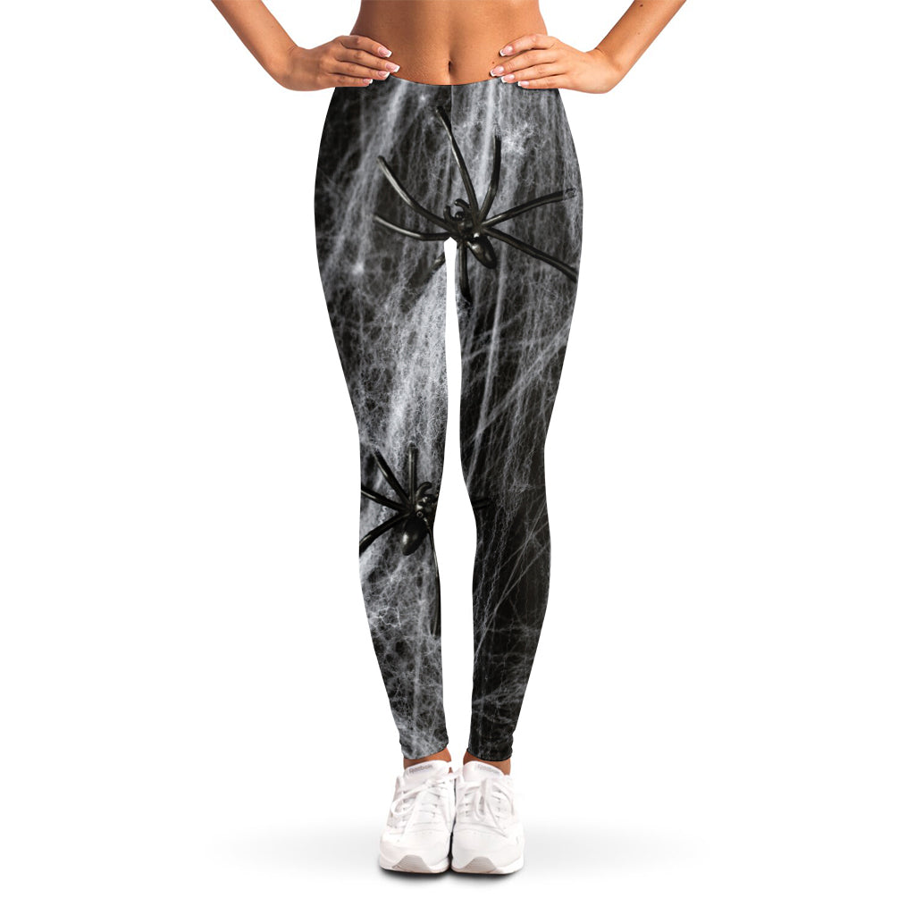 Toy Spiders And Cobweb Print Women's Leggings
