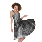 Toy Spiders And Cobweb Print Women's Sleeveless Dress