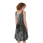 Toy Spiders And Cobweb Print Women's Sleeveless Dress