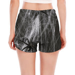 Toy Spiders And Cobweb Print Women's Split Running Shorts