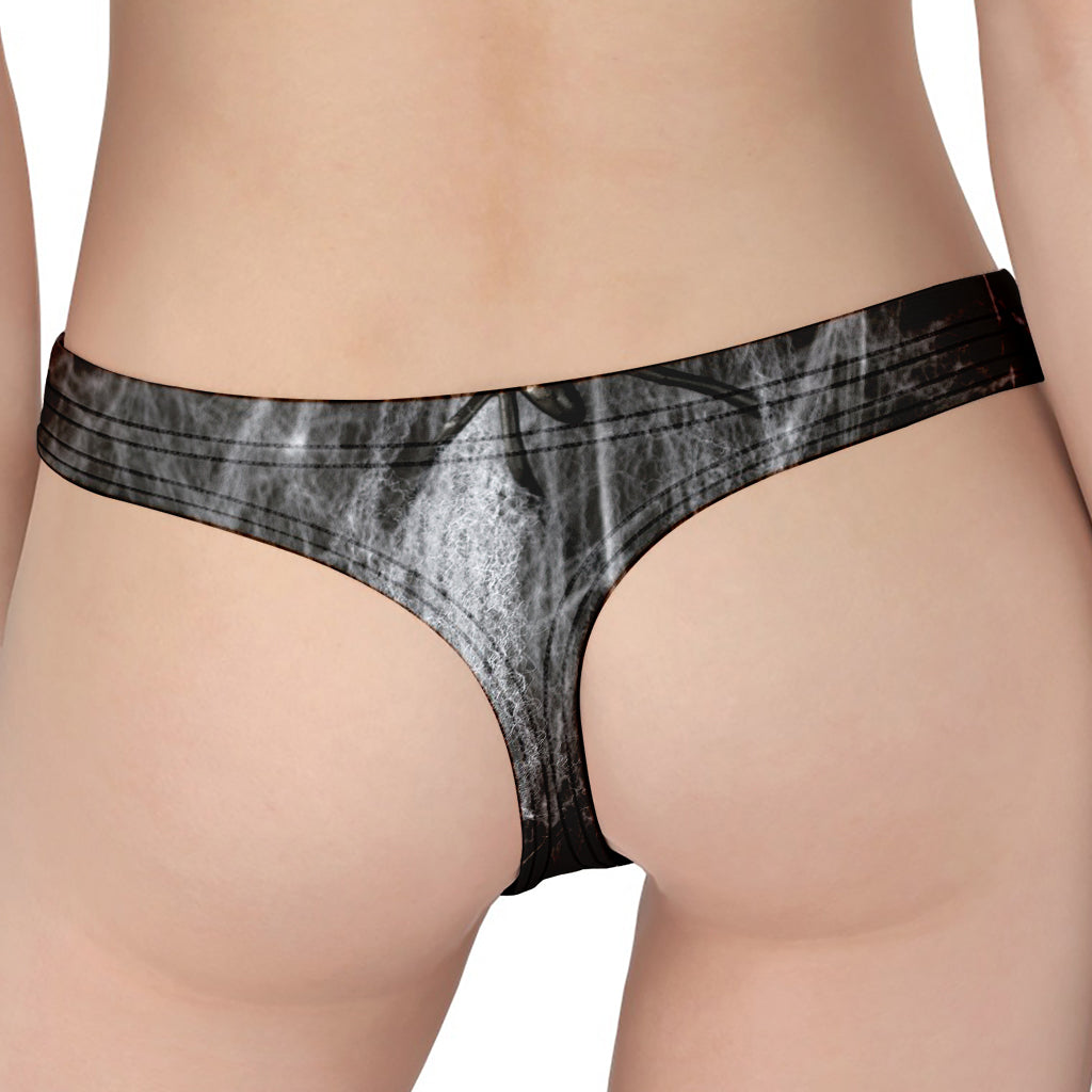 Toy Spiders And Cobweb Print Women's Thong