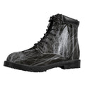 Toy Spiders And Cobweb Print Padded Collar Lace Up Boots