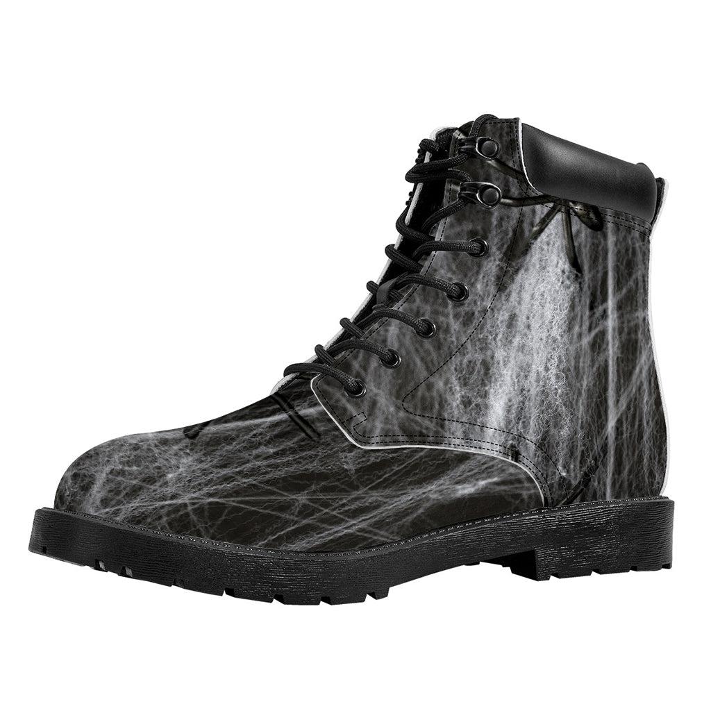 Toy Spiders And Cobweb Print Work Boots
