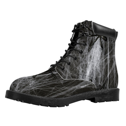 Toy Spiders And Cobweb Print Work Boots