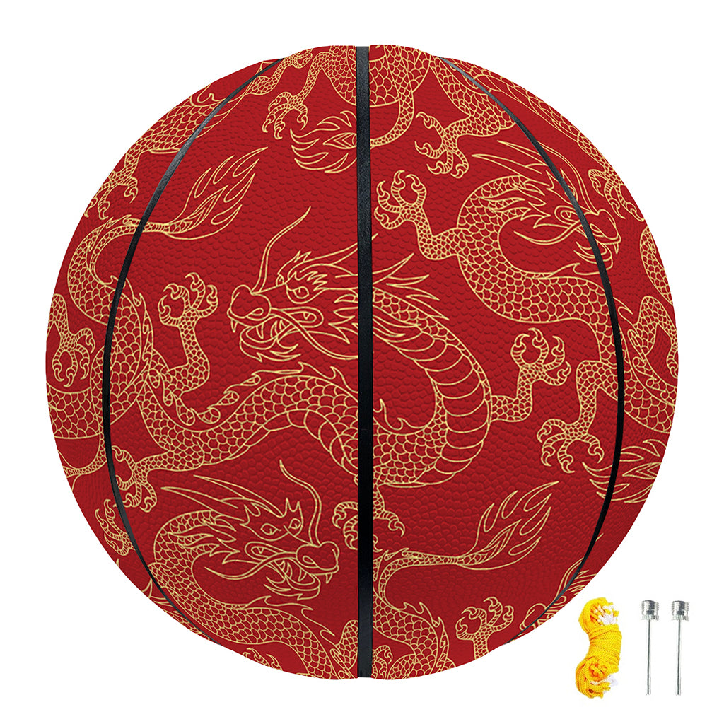 Traditional Chinese Dragon Pattern Print Basketball