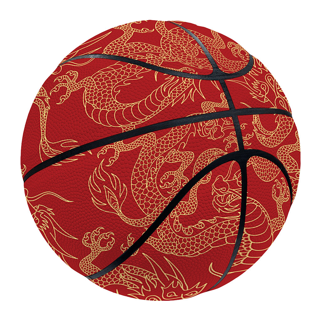 Traditional Chinese Dragon Pattern Print Basketball