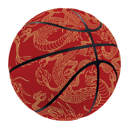 Traditional Chinese Dragon Pattern Print Basketball