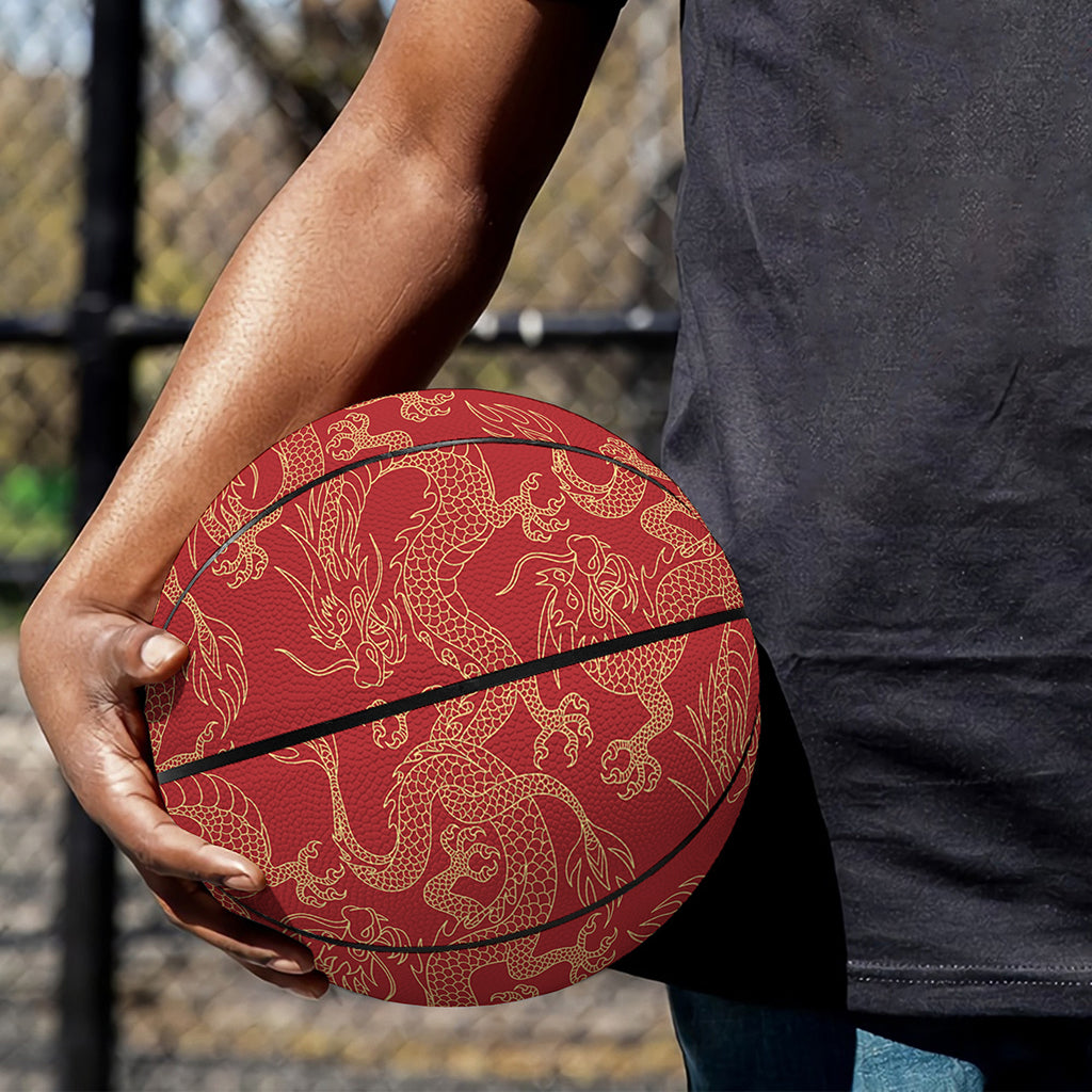 Traditional Chinese Dragon Pattern Print Basketball