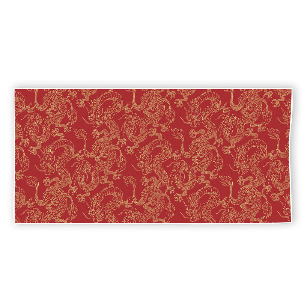 Traditional Chinese Dragon Pattern Print Beach Towel