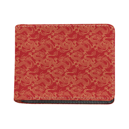 Traditional Chinese Dragon Pattern Print Bifold Wallet