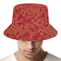 Traditional Chinese Dragon Pattern Print Bucket Hat