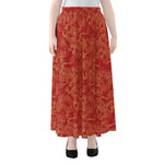 Traditional Chinese Dragon Pattern Print Chiffon Maxi Skirt