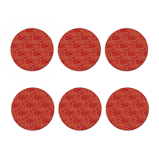Traditional Chinese Dragon Pattern Print Coaster Set