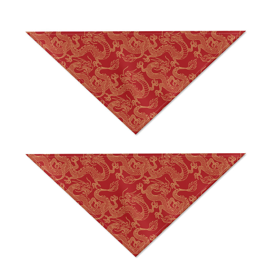 Traditional Chinese Dragon Pattern Print Dog Bandana
