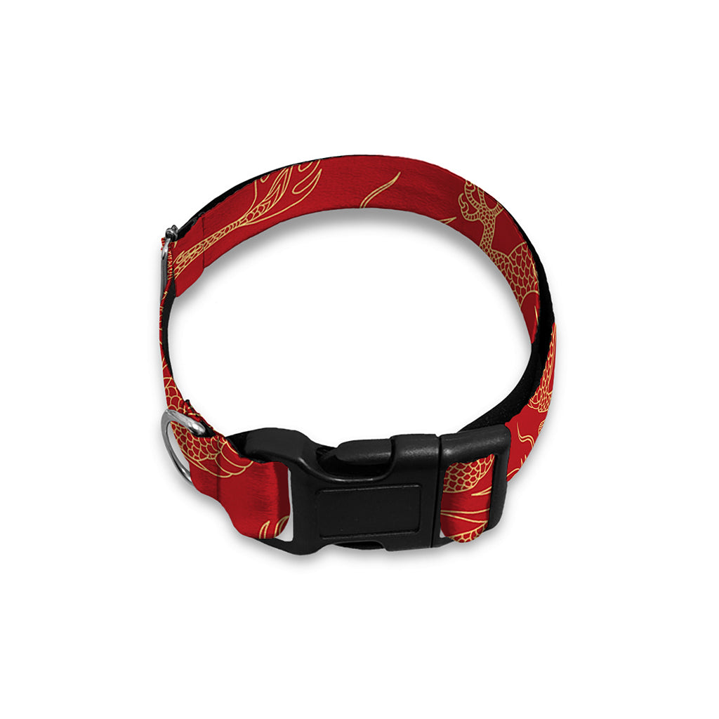 Traditional Chinese Dragon Pattern Print Dog Collar