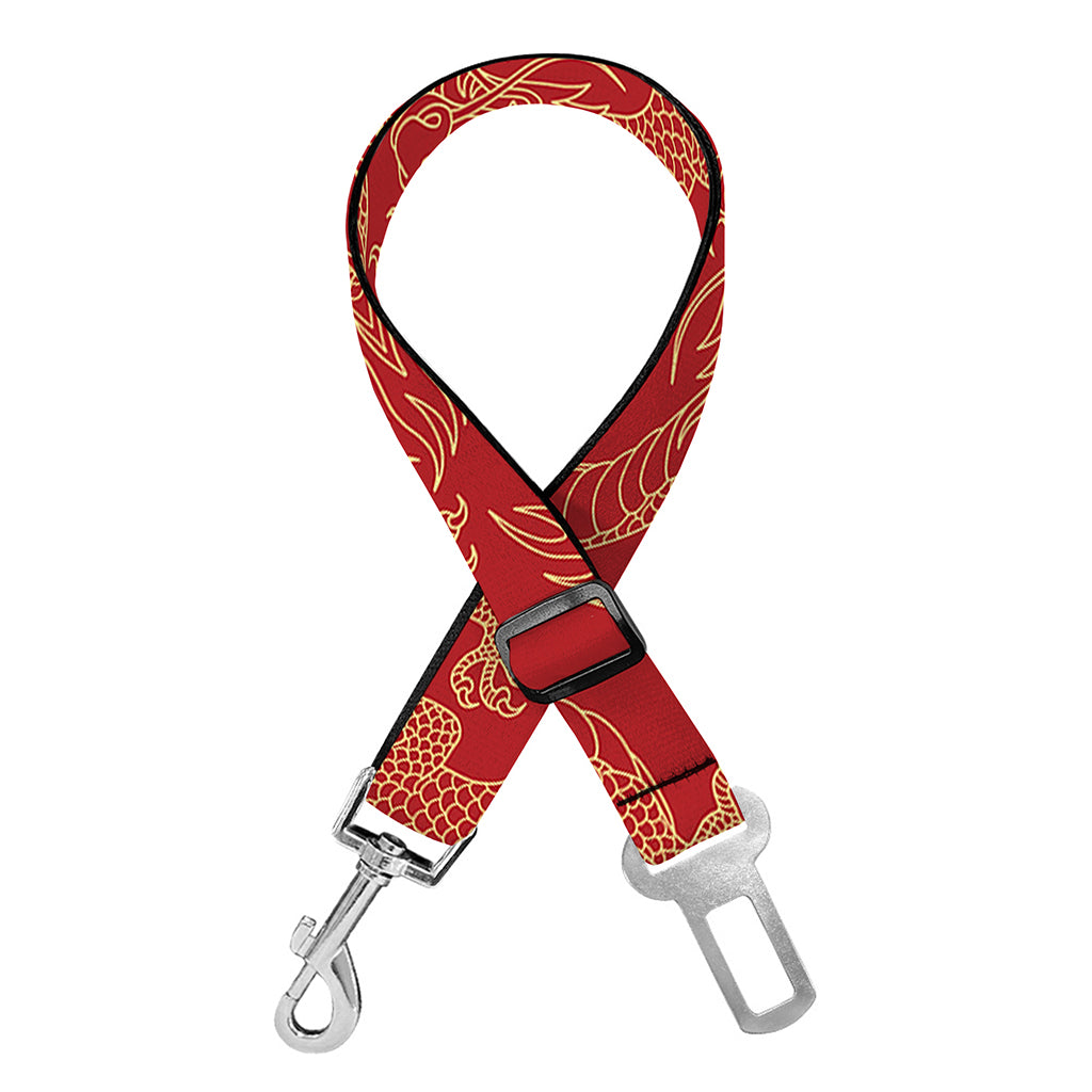 Traditional Chinese Dragon Pattern Print Dog Seat Belt