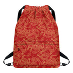 Traditional Chinese Dragon Pattern Print Drawstring Backpack