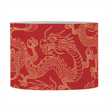 Traditional Chinese Dragon Pattern Print Drum Lamp Shade