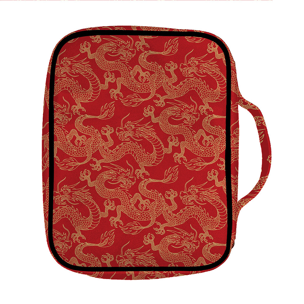Traditional Chinese Dragon Pattern Print Front Pocket Bible Bag