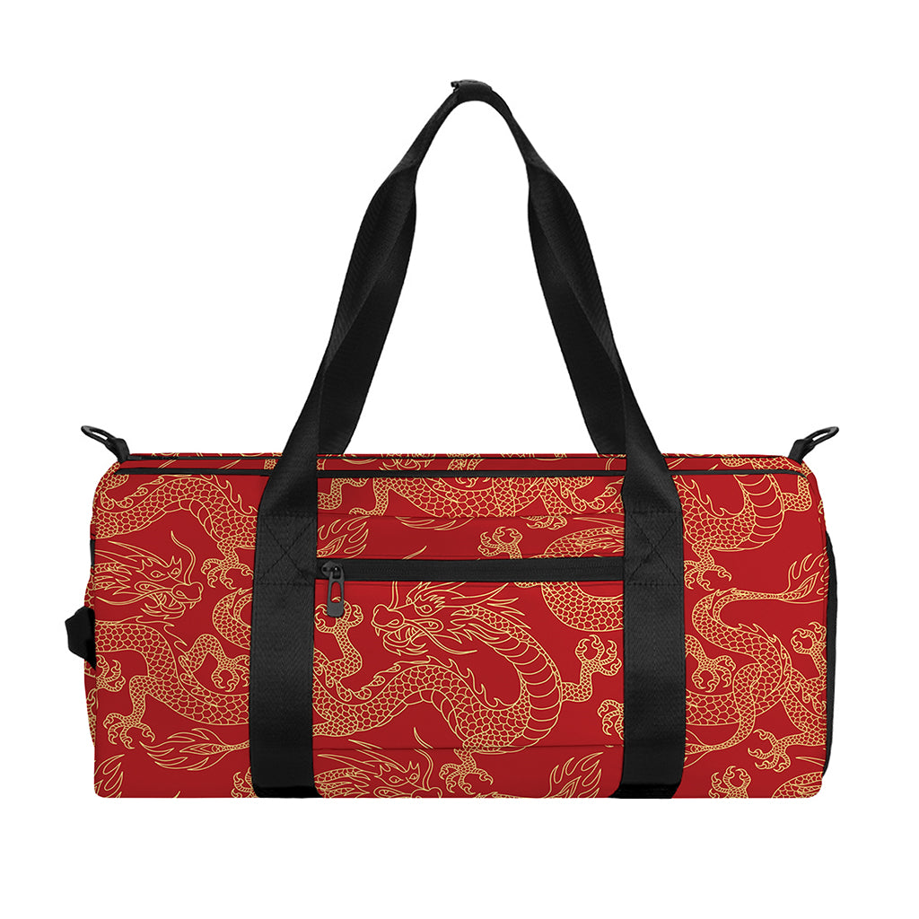 Traditional Chinese Dragon Pattern Print Gym Bag