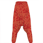 Traditional Chinese Dragon Pattern Print Hammer Pants