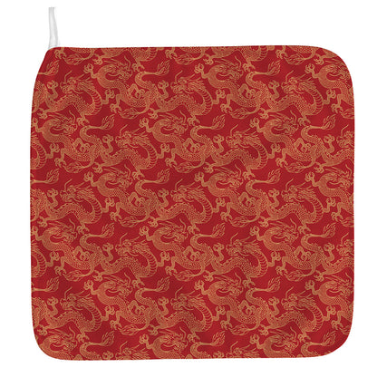 Traditional Chinese Dragon Pattern Print Hand Towel