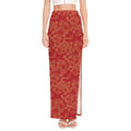 Traditional Chinese Dragon Pattern Print High Slit Maxi Skirt