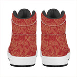 Traditional Chinese Dragon Pattern Print High Top Leather Sneakers