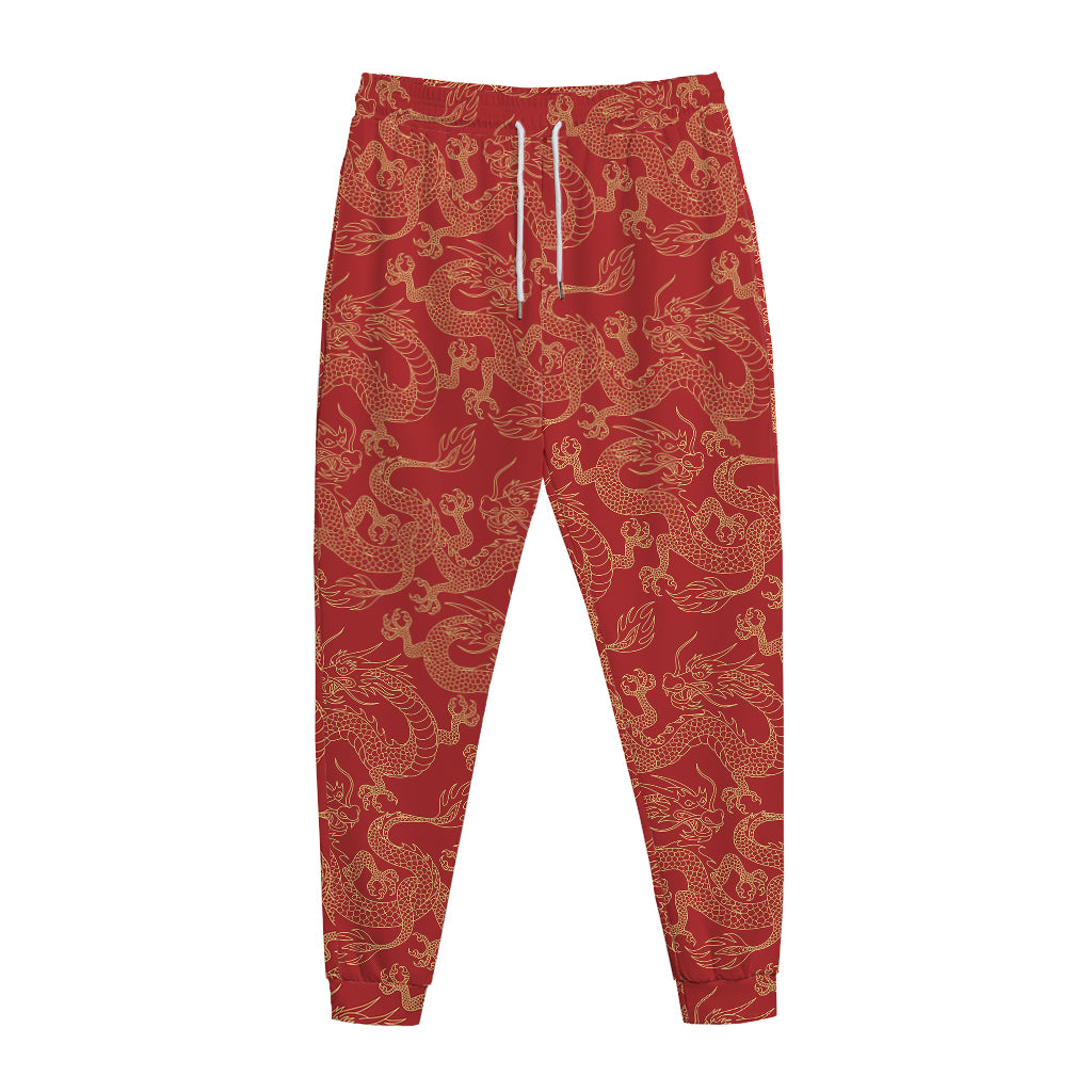 Traditional Chinese Dragon Pattern Print Jogger Pants – GearFrost