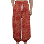 Traditional Chinese Dragon Pattern Print Lantern Pants