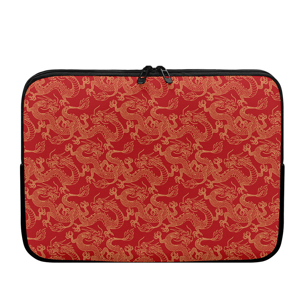 Traditional Chinese Dragon Pattern Print Laptop Sleeve