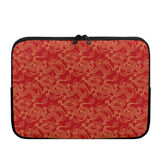 Traditional Chinese Dragon Pattern Print Laptop Sleeve