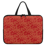 Traditional Chinese Dragon Pattern Print Laptop Sleeve With Handle