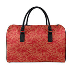 Traditional Chinese Dragon Pattern Print Leather Duffle Bag