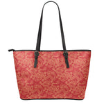 Traditional Chinese Dragon Pattern Print Leather Tote Bag