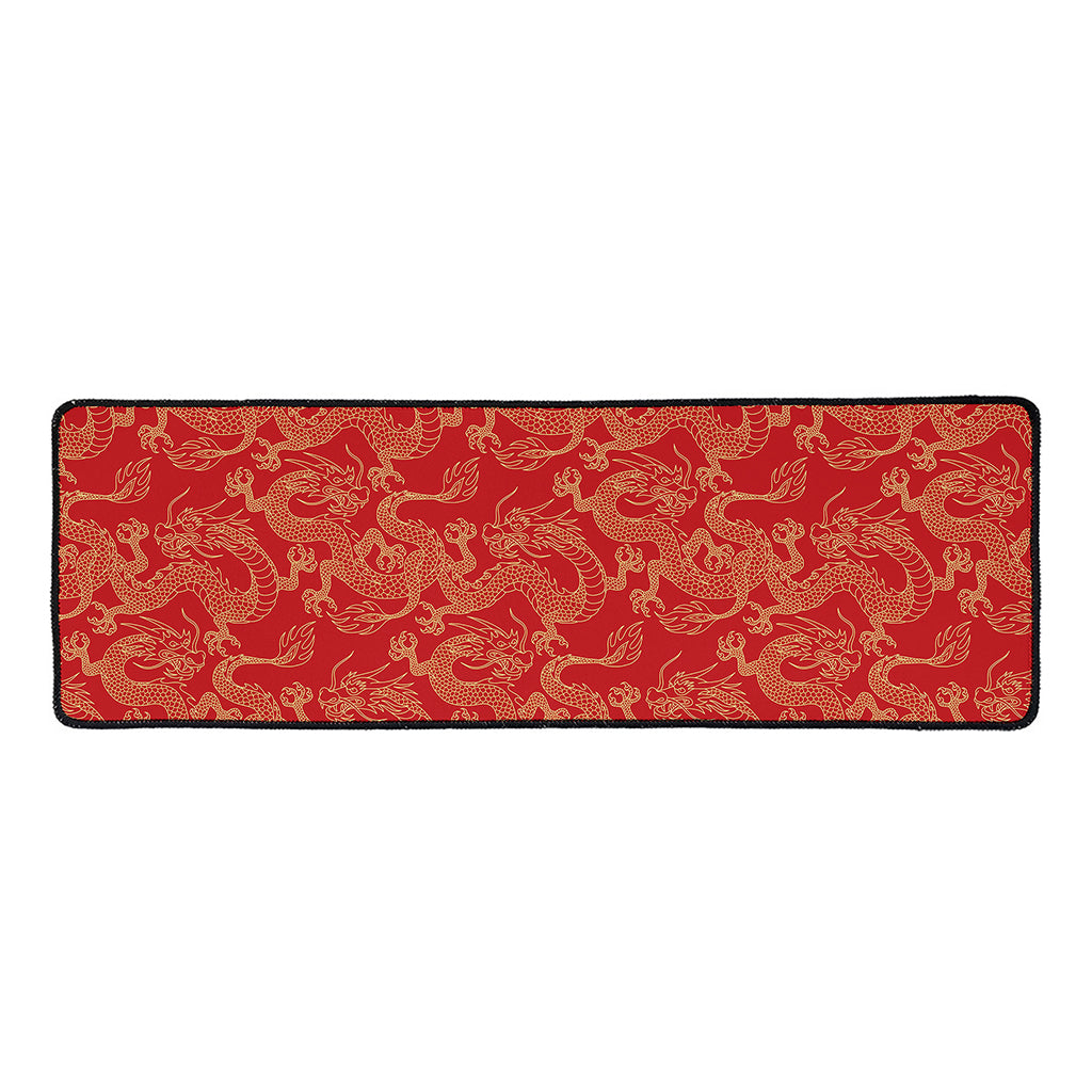 Traditional Chinese Dragon Pattern Print Long Kitchen Mat
