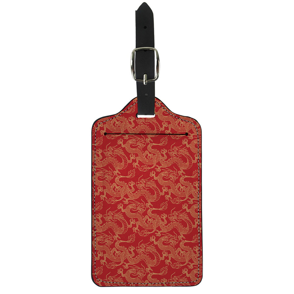 Traditional Chinese Dragon Pattern Print Luggage Tag
