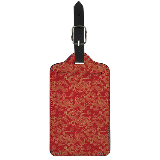 Traditional Chinese Dragon Pattern Print Luggage Tag