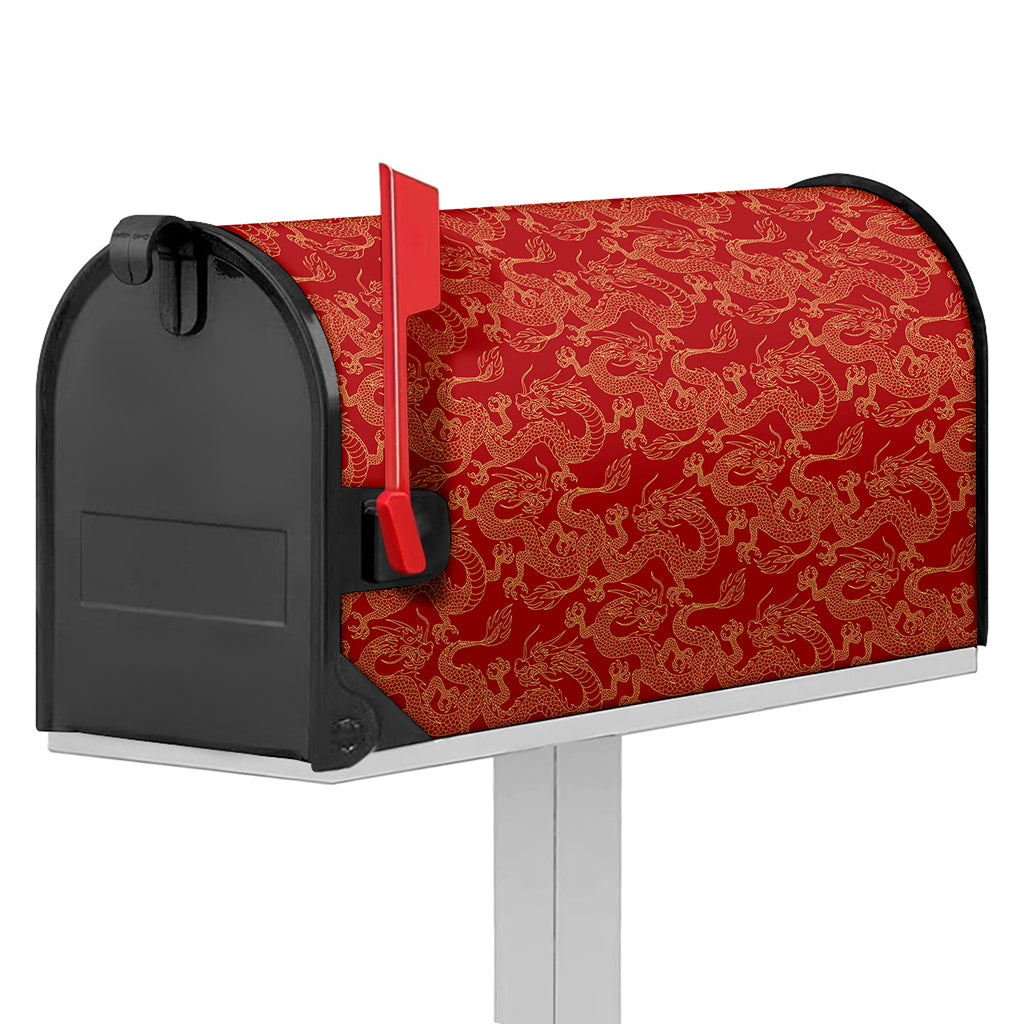 Traditional Chinese Dragon Pattern Print Mailbox Cover