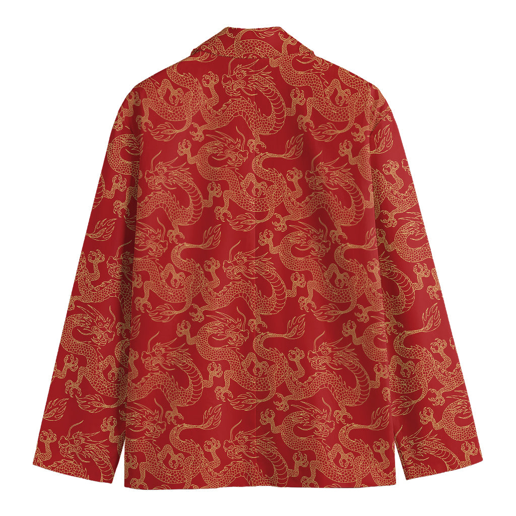 Traditional Chinese Dragon Pattern Print Men's Blazer