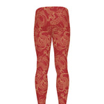 Traditional Chinese Dragon Pattern Print Men's leggings