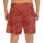 Traditional Chinese Dragon Pattern Print Men's Split Running Shorts