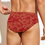 Traditional Chinese Dragon Pattern Print Men's Swim Briefs