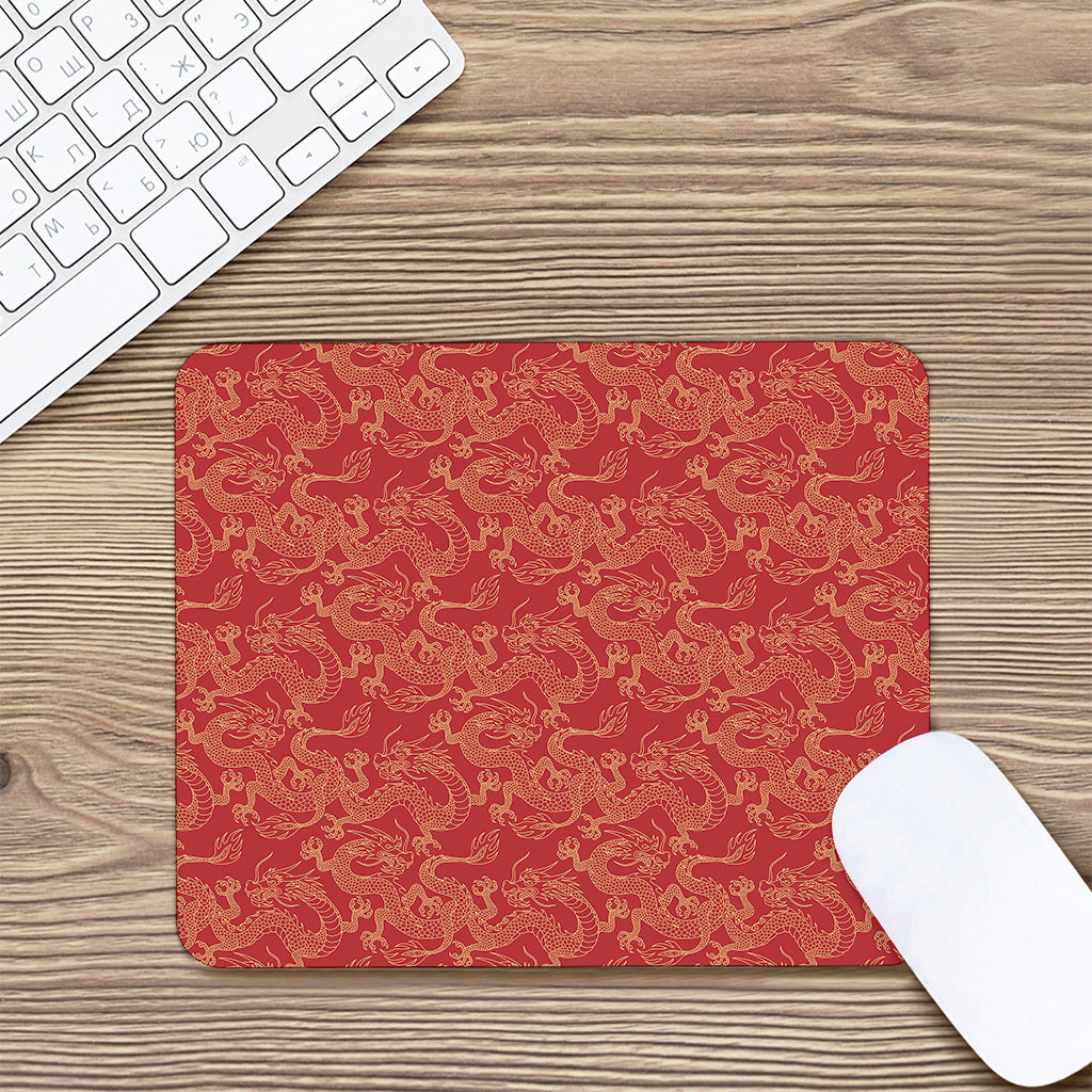 Traditional Chinese Dragon Pattern Print Mouse Pad