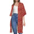 Traditional Chinese Dragon Pattern Print Open Front Beach Cover Up