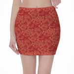 Traditional Chinese Dragon Pattern Print Pencil Mini Skirt