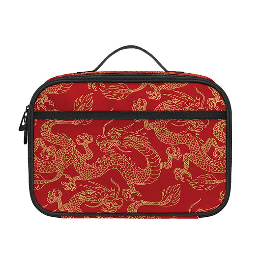 Traditional Chinese Dragon Pattern Print Portable Lunch Bag