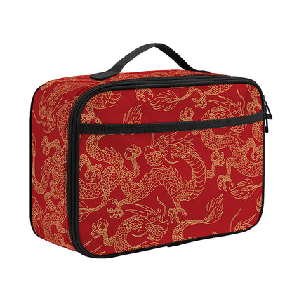 Traditional Chinese Dragon Pattern Print Portable Lunch Bag