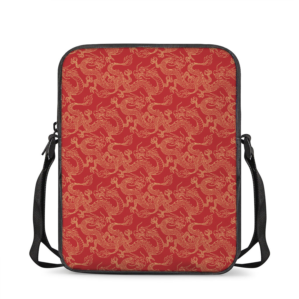 Traditional Chinese Dragon Pattern Print Rectangular Crossbody Bag