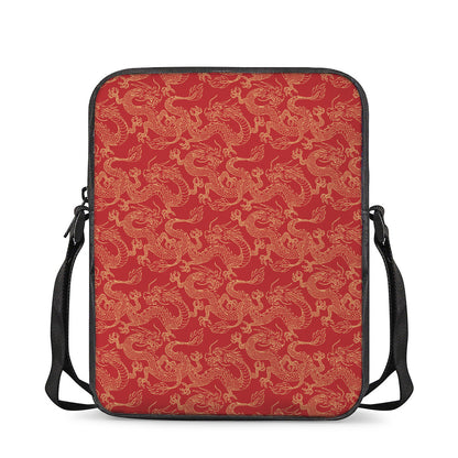 Traditional Chinese Dragon Pattern Print Rectangular Crossbody Bag